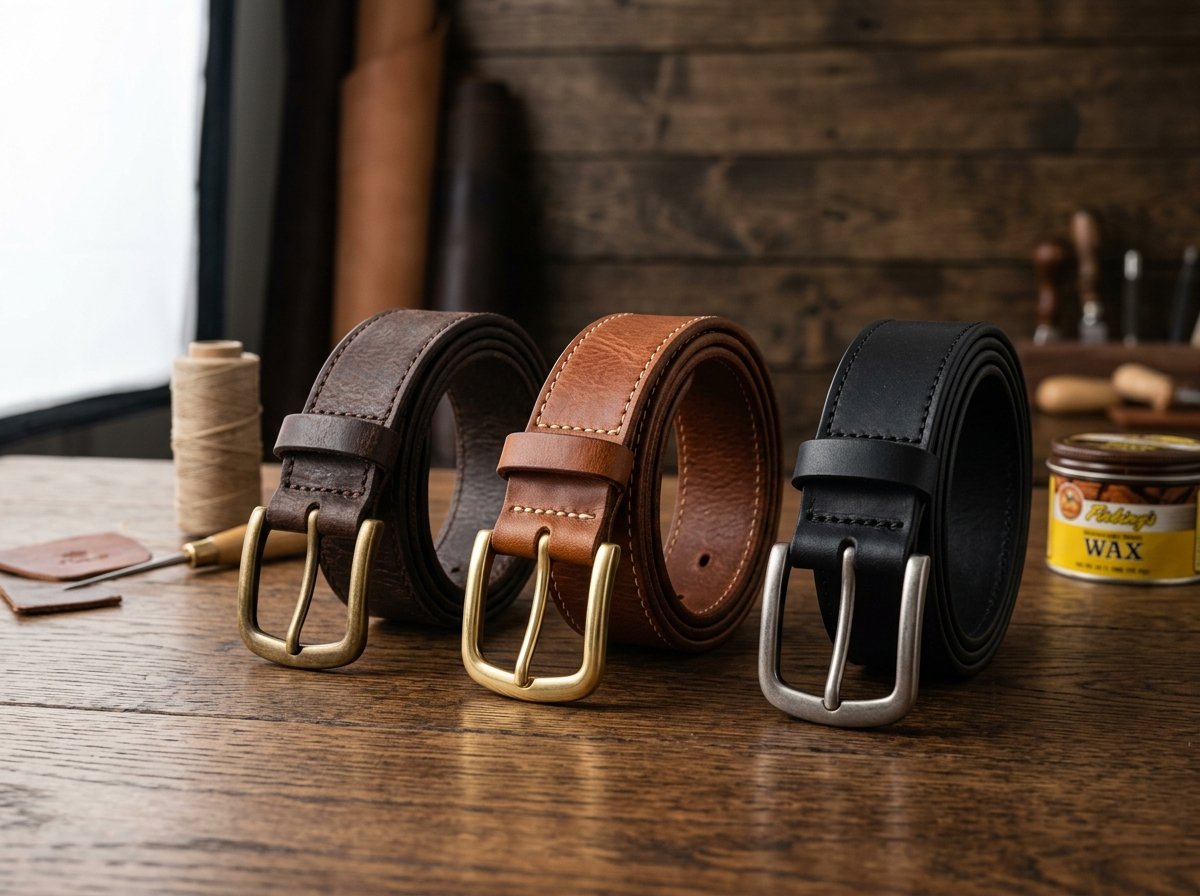 Leather craftsmanship at Olympic Exports workshop