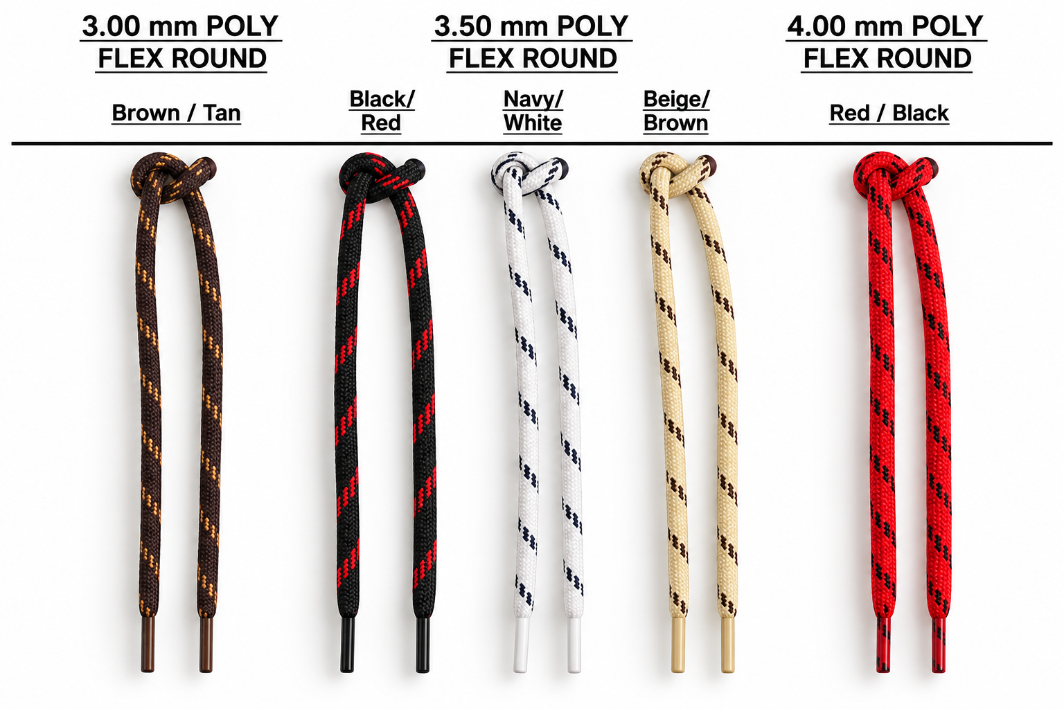 Poly Flex Round Tactical & Hiking Boot Laces